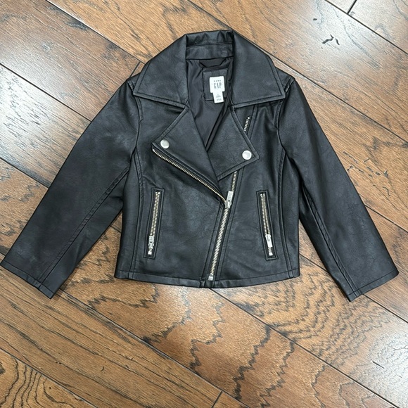 NWOT: Gap kids Faux-Leather Moto Jacket 3T - Picture 1 of 5